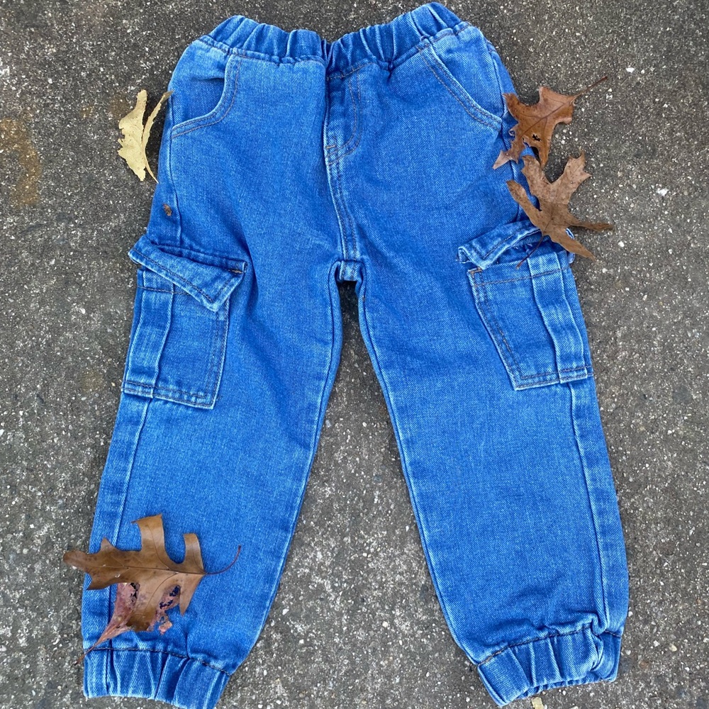 Blue Kids Cargo Jeans
